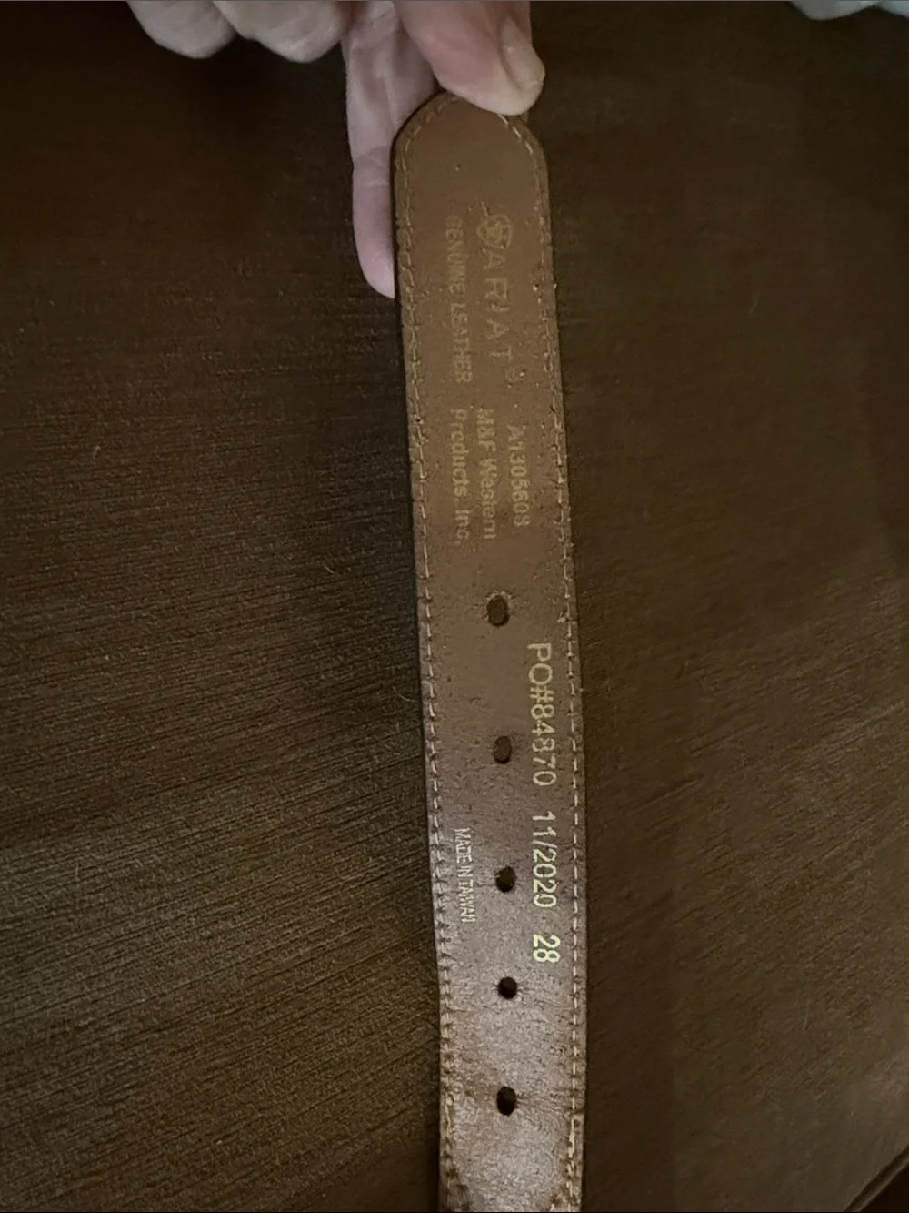 Ariat Brown Leather Belt 28”